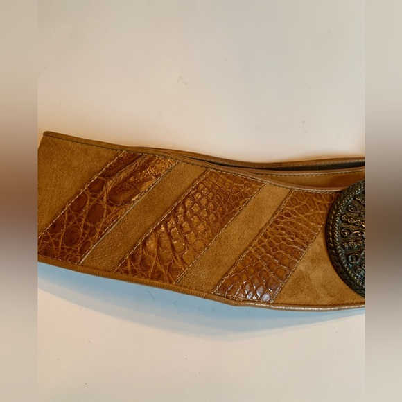 Tan suede and leather belt - Picture 4 of 8